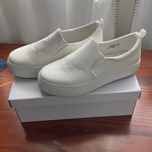 Bamboo white platform sneakers. Worn once.
